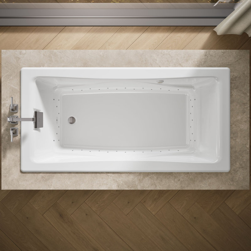 Tea-for-Two 72-in Heated Bubblemassage Air Bath, White