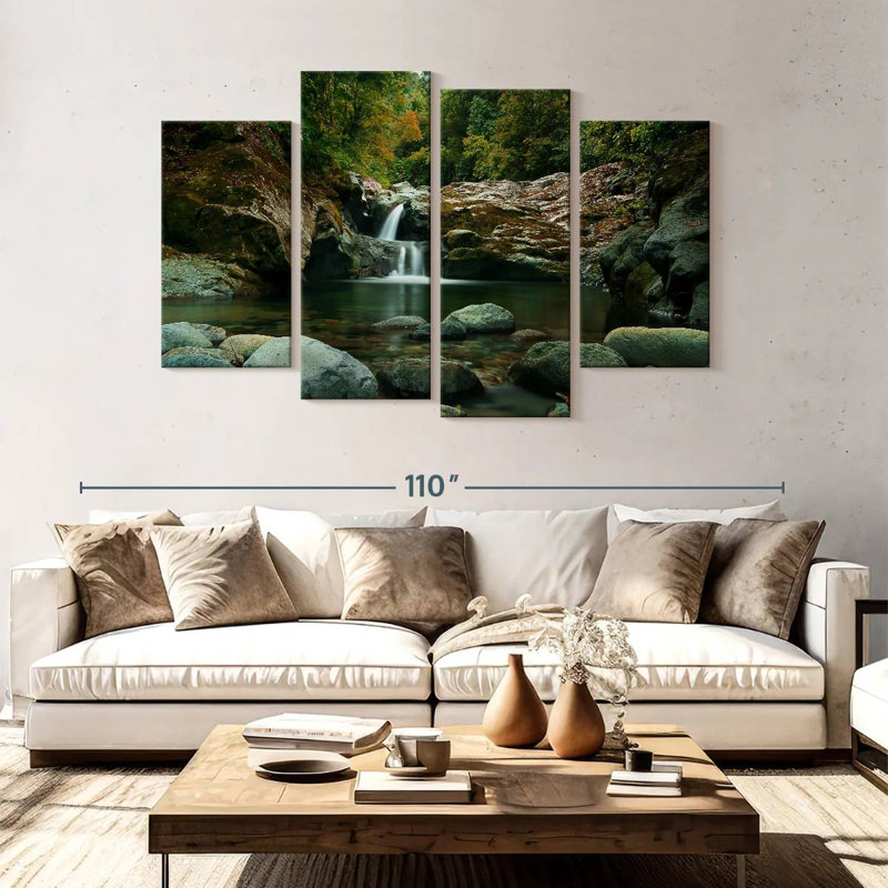Alvord Rio Zacate Waterfalls, 54" H x 84" W