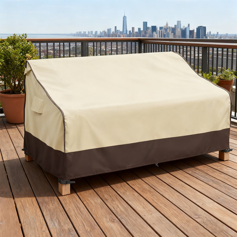 Waterproof 3-Seater Outdoor Couch Cover 80X38x35 Inch, All-Weather Patio Furniture Cover With Windproof Buckles & Air Vents For Sofa Protection