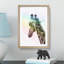 Giraffe Facing the Rainbow - Picture Frame Painting Print-56924964-56924963