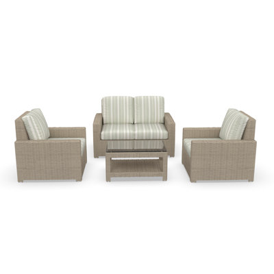 Outdoor Patio Loveseat Conversation Set With Sunbrella Cushions