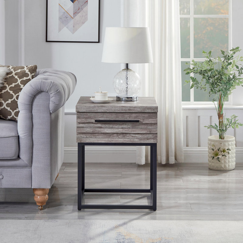 Storage End Table, Gray