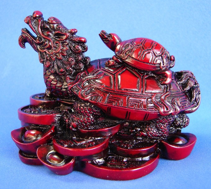 Figurine de tortue dragon Feng Shui, Vert