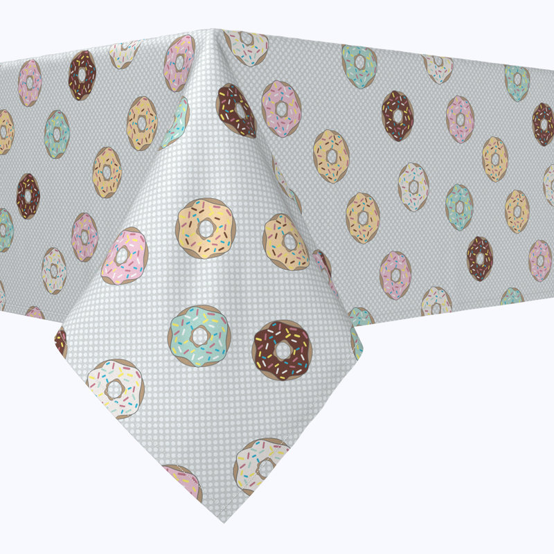 Rectangular Tablecloth, 100% Cotton, 52X104", Sprinkle Donuts, 120" L x 52" W