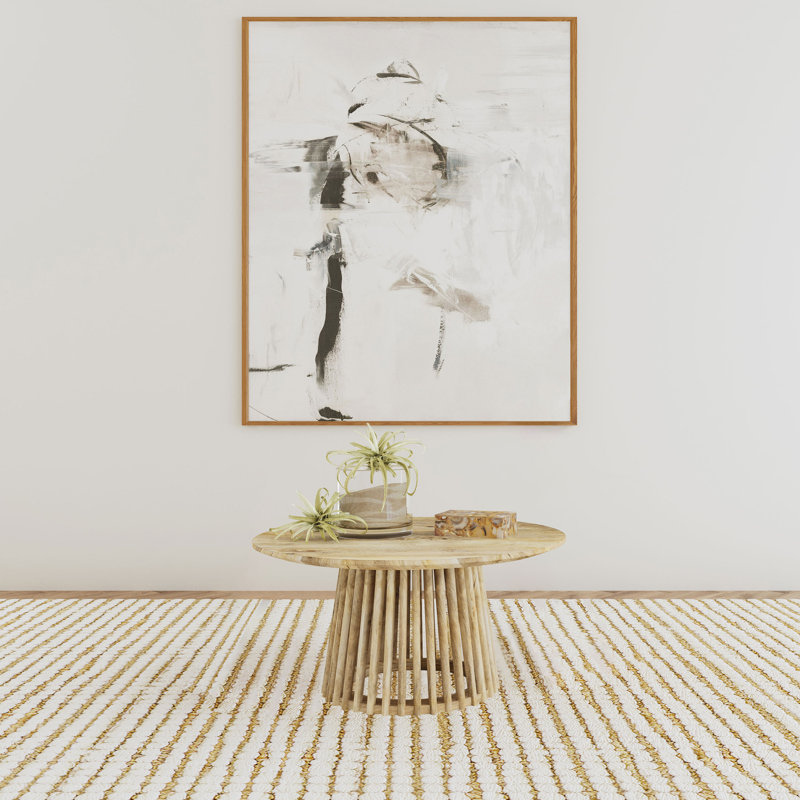 30.40" W Rustic Coffee Table, Natural Mango