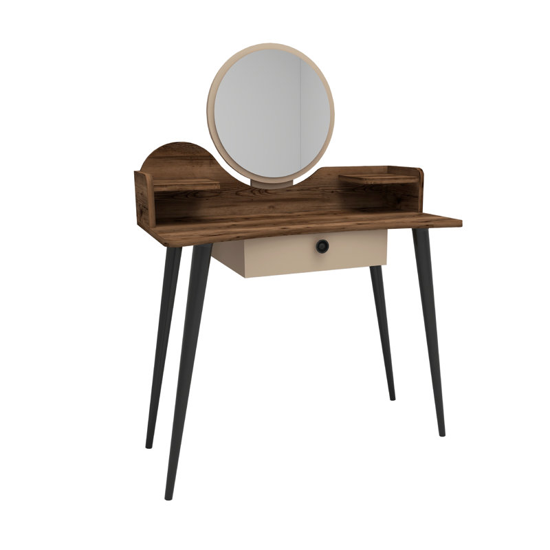 Brinsmead Dressing Table with Mirror, Light Beige