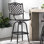 Tabouret de bar en fonte d'aluminium, pivotant, résistant aux intempéries, 26,07 po x 22,48 po, avec une conception classique, rouille, 49,71 po de hauteur