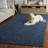 Pimentel Hand Tufted Wool/Cotton Geometric Rug in Navy Blue-941399620