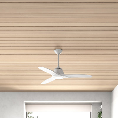 Ventilateur de plafond standard à DEL à 3 pales de 52 po avec télécommande et ensemble d'éclairage inclus