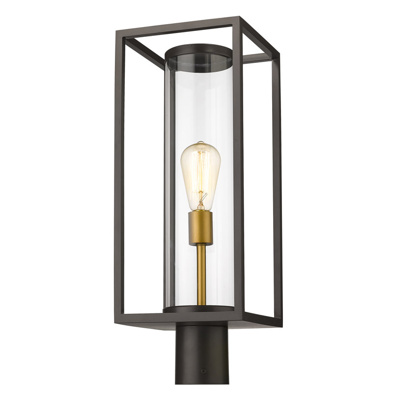 Tête de lanterne 1 lumière Bello, H 21,75 po x l 8 po x P 8 po, Doré / Noir