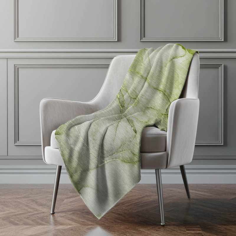 Jeté en sherpa Addison, Olive abstraite 3