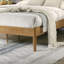 3-Piece Rubberwood Bedroom Set, Platform Bed With Two Nightstands, Queen