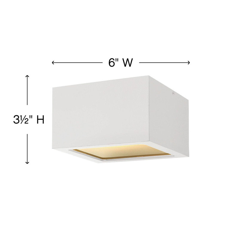 Kube LED Outdoor Flush Mount, Satin White