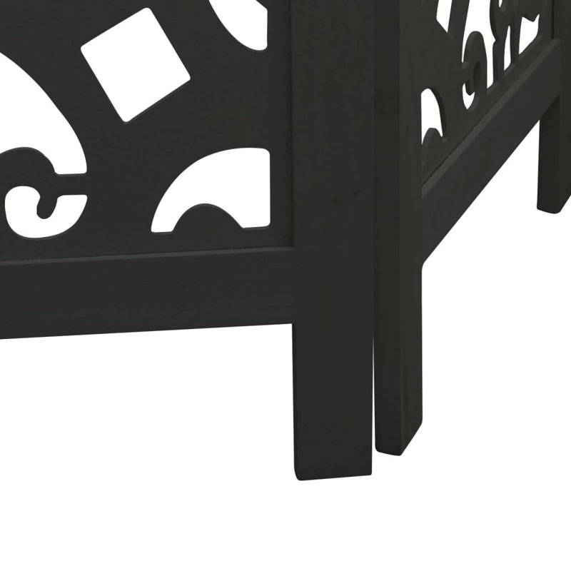 Folding Room Divider, 5, Black, 200cm H x 180cm W x 1.6cm D