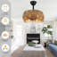 18 Inch Boho Rattan Hemp 6 Speeds DC Motor Caged Ceiling Fan with Lights and Remote Control