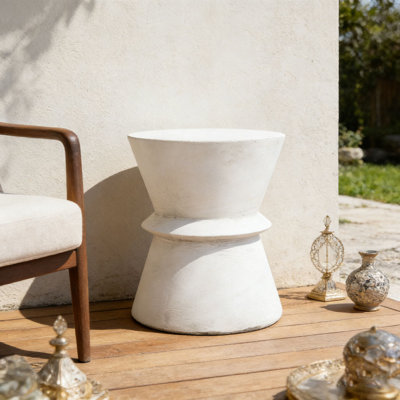 Table d'appoint d'extérieur en béton léger