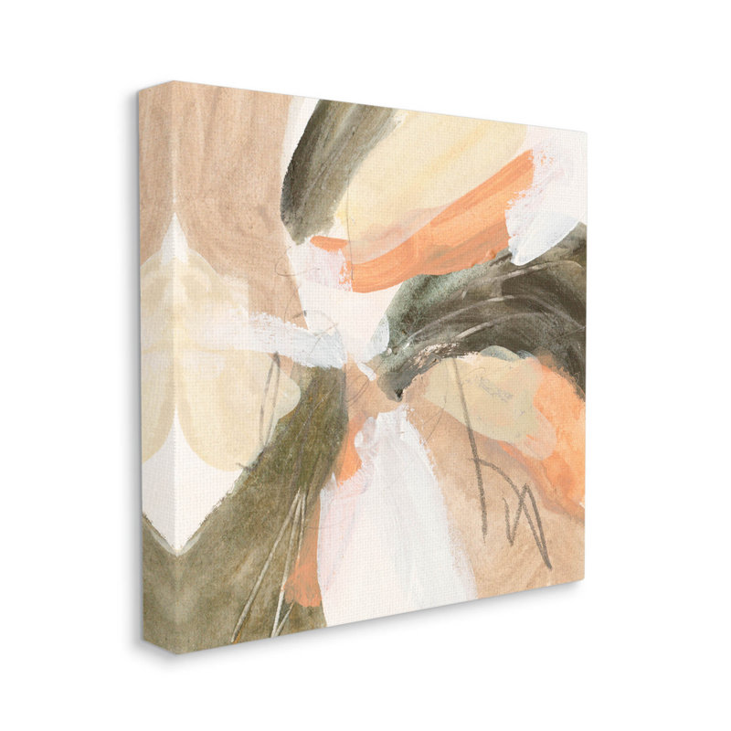 " Abstract Orange Spiral Arrangement " by Melissa Wang Painting Print, 17" H x 17" W x 1.5" D