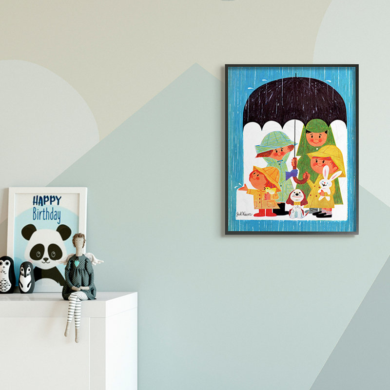 Dessin de Raycliff Rainy Day, H 20 po x l 16 po, Giclée encadrée noir minuit