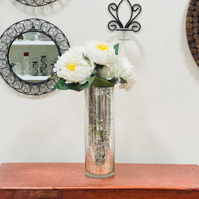 Ensemble de 2 vases en verre rose doré Hosley - Vases décoratifs élégants pour décoration intérieure, mariages, événements, cadeaux, centres de table et projets de bricolage créatifs