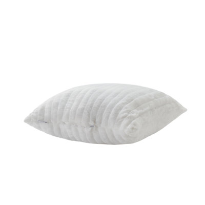  Cassie 20" x 20" Ribbed Stripe Faux Fur Decorative Pillow