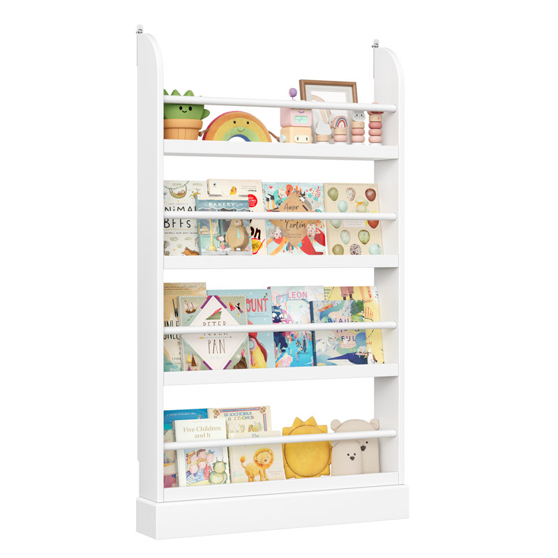 Albertson 43.3"H Wood Storage Bookshelf, White