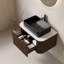 Meuble-lavabo de salle de bain 30 po avec lavabo, meuble de rangement mural à bordures courbes et flottantes avec tiroir, lavabo rectangulaire en céramique noire, sans robinet, pré-assemblé-1007790170
