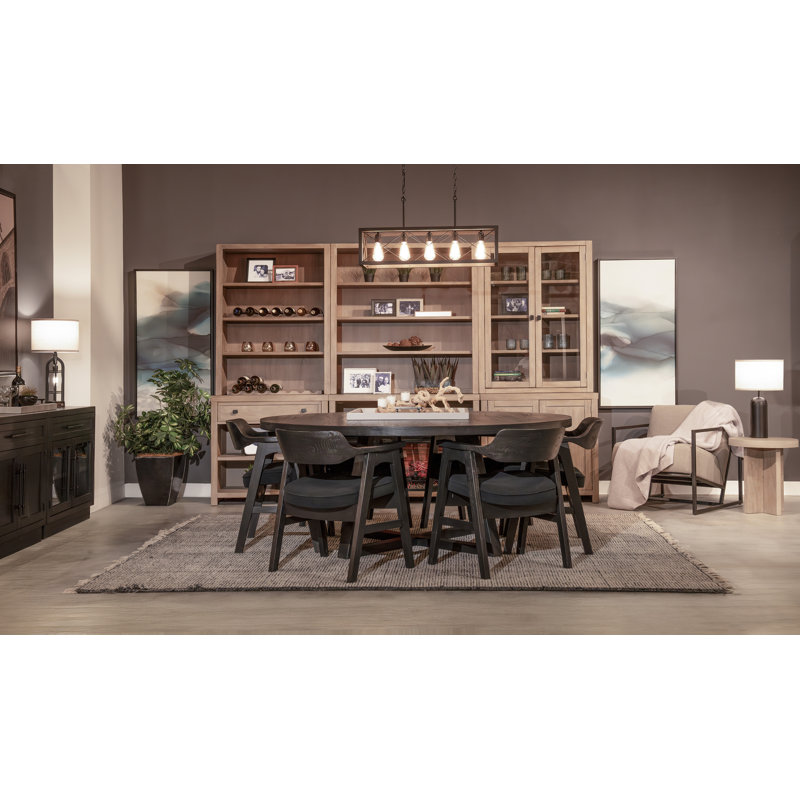 Mia Large 72" 7-Piece Round Dining Set, 7 Pieces: Table, 6 Chairs, 30" H x 72" W x 72" D