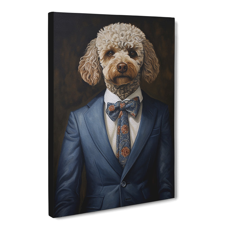 Poodle in a Suit Painting No.3 - Wrapped Canvas, 60cm H x 40cm W x 3cm D