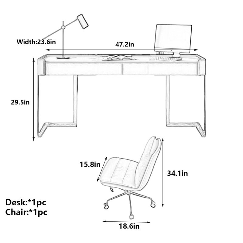 Dunkley, 29.5" H x 47.2" W x 23.6" D