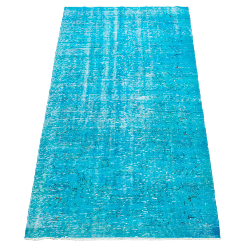 Tapis turquoise à transition de couleur 4 pi 11 po x 9 pi 6 po