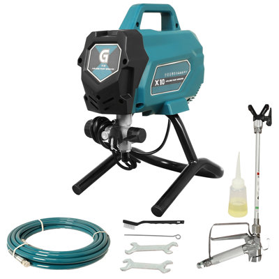 Pistolet à peinture sans air X10, débit de 0,32 gallon par minute, pression maximale de 3300 PSI, moteur de 750 W, avec rallonge et trousses de nettoyage, pour la peinture de clôture de maison et les meubles de bricolage.
