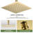 16 Inch Square Rain Shower Head Brushed Gold 304 Stainless Steel Showerhead-126409554