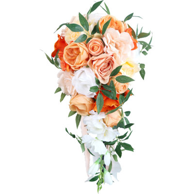 Bridal Bouquets For Bride, Artificial Flowers Bridal Bouquet Cascading Wedding Bouquets For Bride For Wedding Ceremony And Anniversary