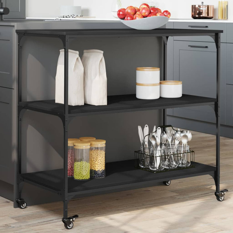 Kitchen Serving Cart, Black