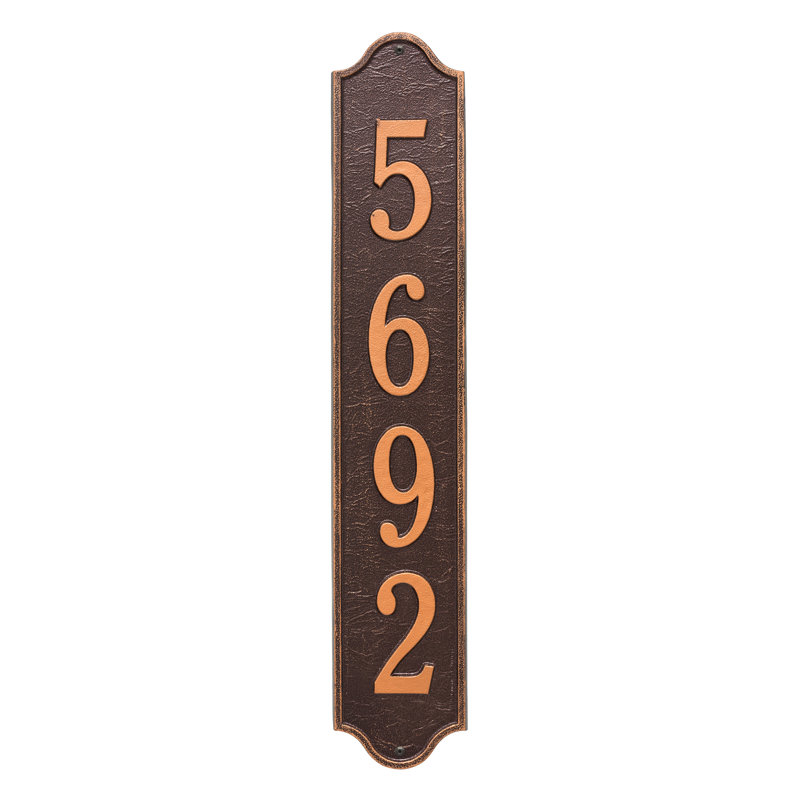 Plaque d'adresse murale 4 lignes Admiral, Cuivre antique