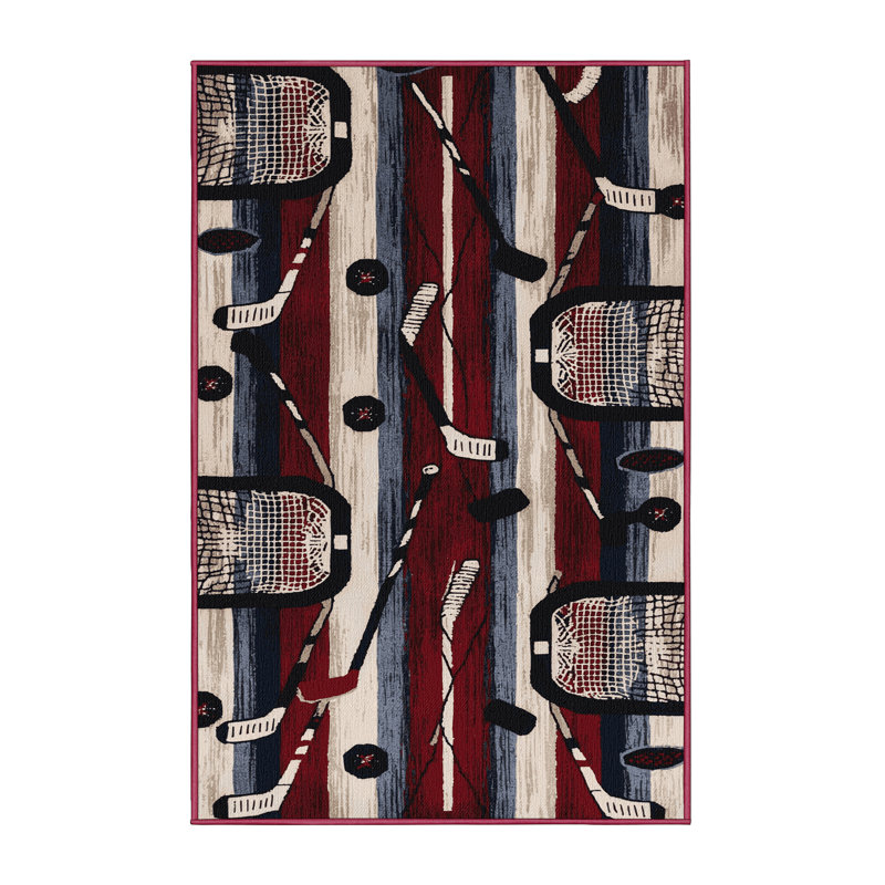 Washable Bandy Sports Area Rug, Rectangle 2' x 3'