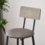 Ensemble de table de bar avec 4 tabourets de bar en polyuréthane avec dossier, gris, l 47,24 po x l 23,62 po x H 35,43 po