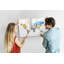 Magnetic Memo Board Whiteboard - 90 x 60 cm - With Marker and Magnets - Textual map of the world-1887732098