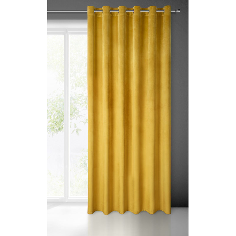 Aashdon Blackout Curtains Single Panel, Width 215 x Drop 250 cm, Mustard