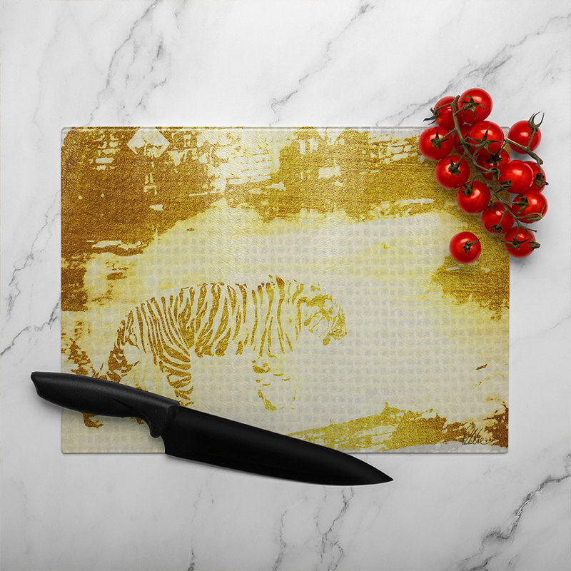 Tiger Search Glass Chopping Board