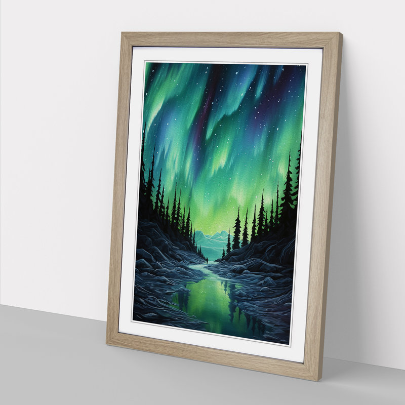 Single Picture Frame Print on Wood, 64cm H x 46cm W, Oak Framed