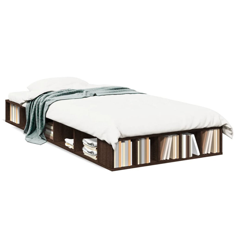 Vidaxl Bed Frame Engineered Wood, Brown Oak, 90 x 200cm