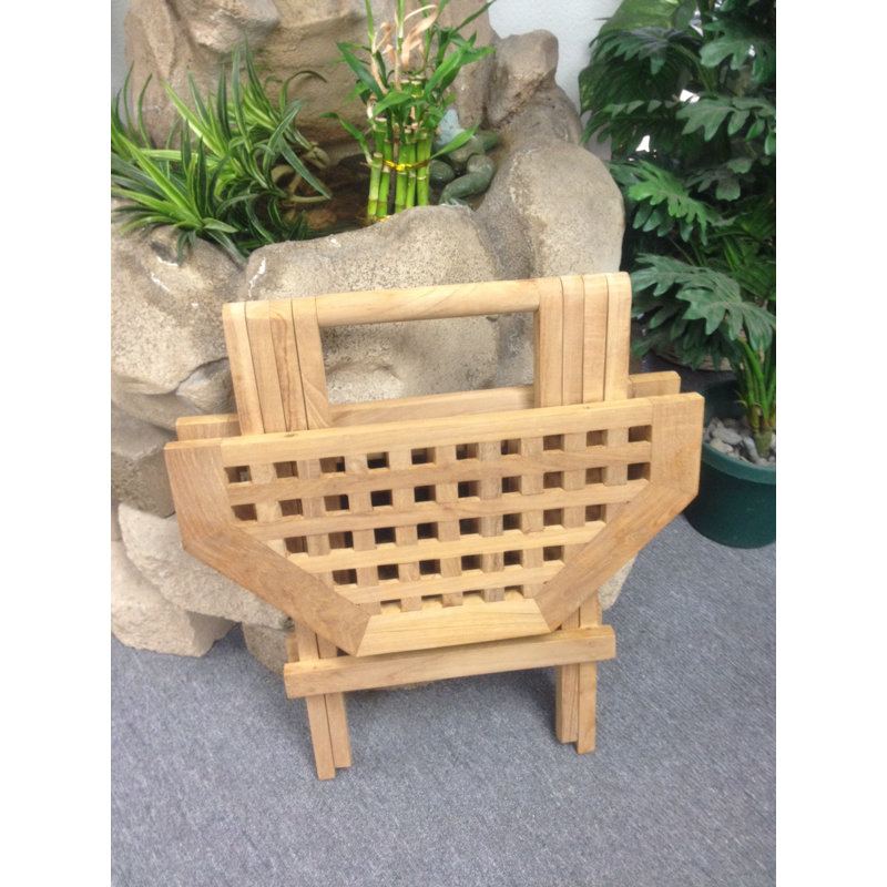 Palmeri Round Teak Folding Outdoor Bistro Table , 20'' in. W 20'' in. D