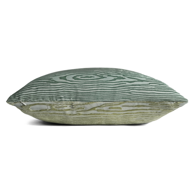 Woodgrain Rectangle Velvet Pillow Cover & Insert, Square 20"H x 20"W, Basil