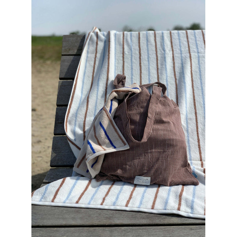 Raita Bath Towel, Caramel/Ice Blue