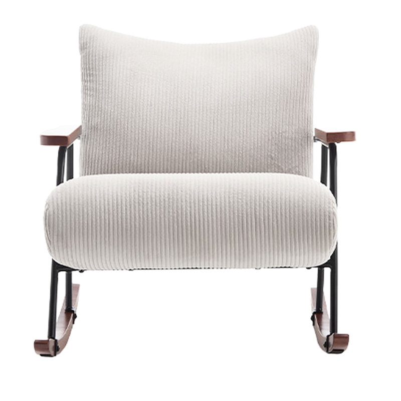 Chaise berçante décontractée de couleur grise avec structure en métal sécurisée pour la maison