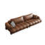 Canapé modulaire brun en cuir véritable