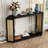 Narrow Console Table With Unique Irregular Top Design, Entryway Table With Open Shelf, Sofa Table For Living Room Hallway And Entrance-2111576364