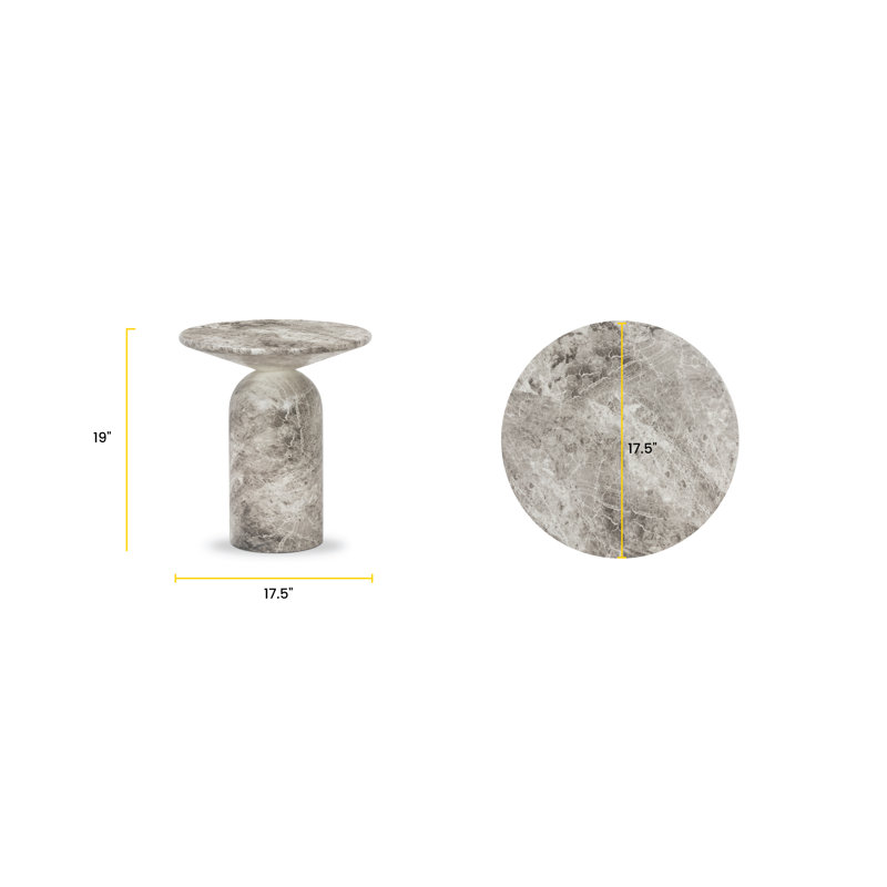 Dalissa End Table, Grey Marble