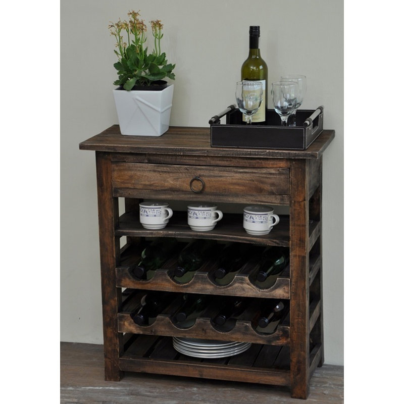Buffet Shabby Elegance Cottage Raftwood Brown avec bois massif et tiroir